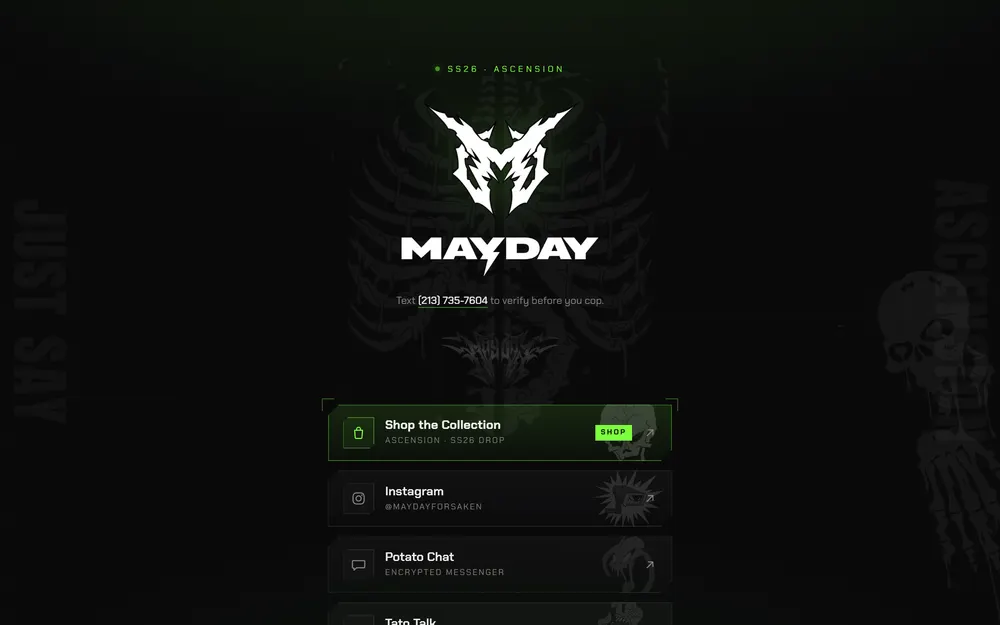 MAYDAY — Links — link-in-bio