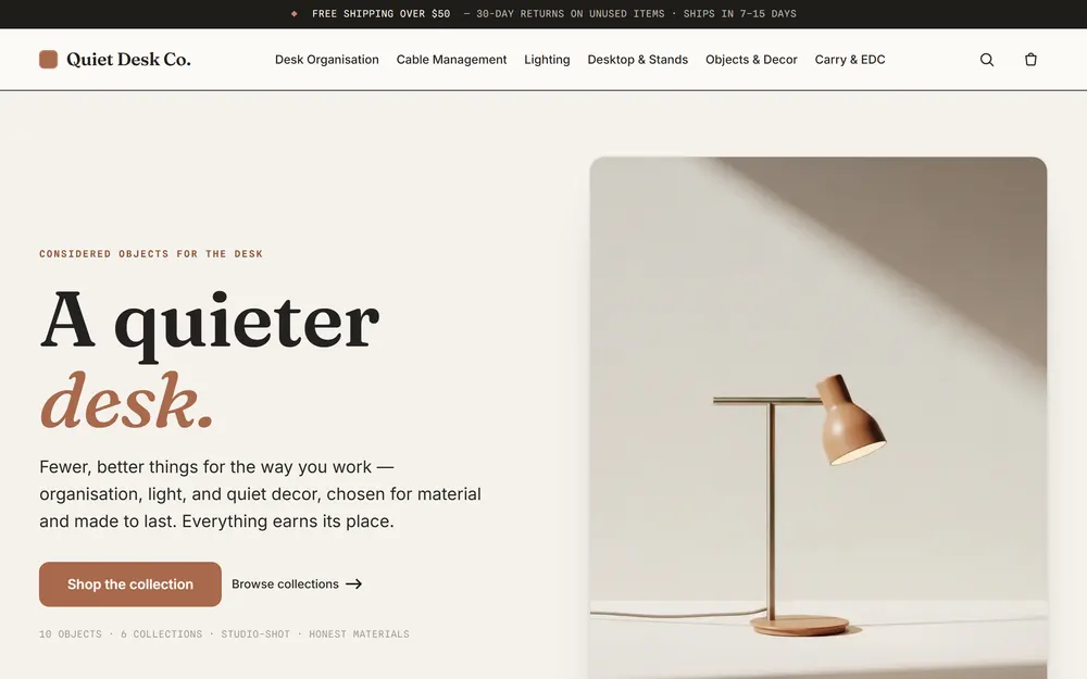 Quiet Desk Co. — home goods
